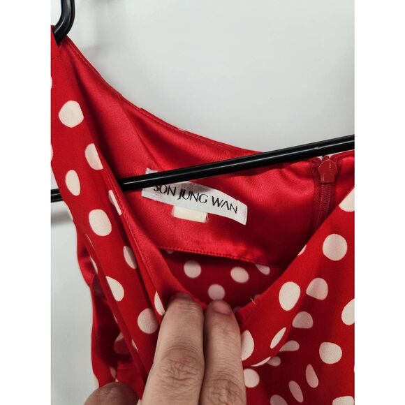 Retro 50's Polka Dot Sleeveless Dress Bow Son Jung Wan Small - Picture 4 of 6